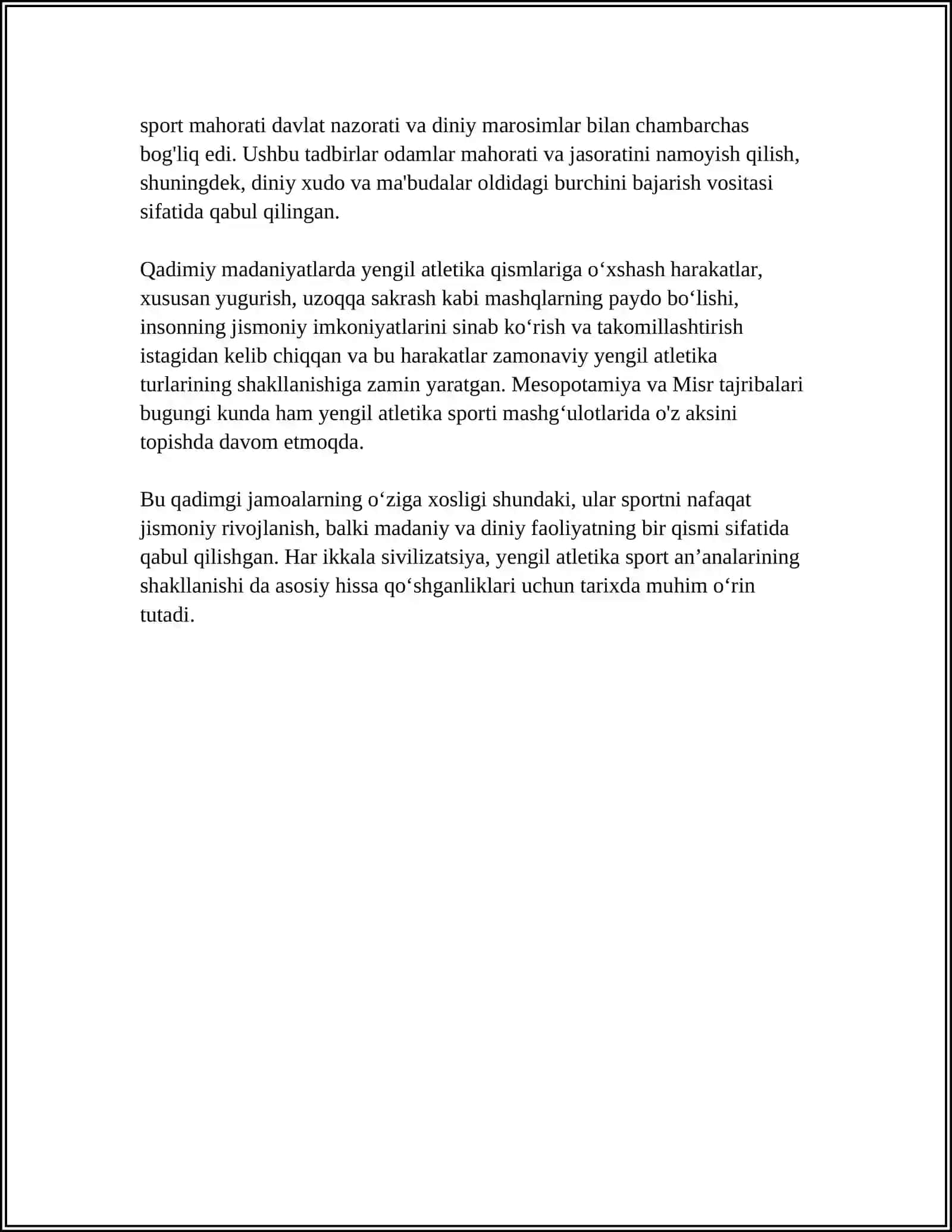 YENGIL ATLETIKANING KELIB CHIQISH TARIXI HAQIDA 4