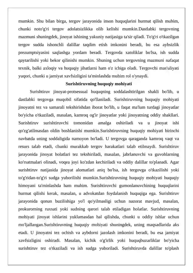 Dastlabki tergov va surishtiruvning umumiy shartlari 4
