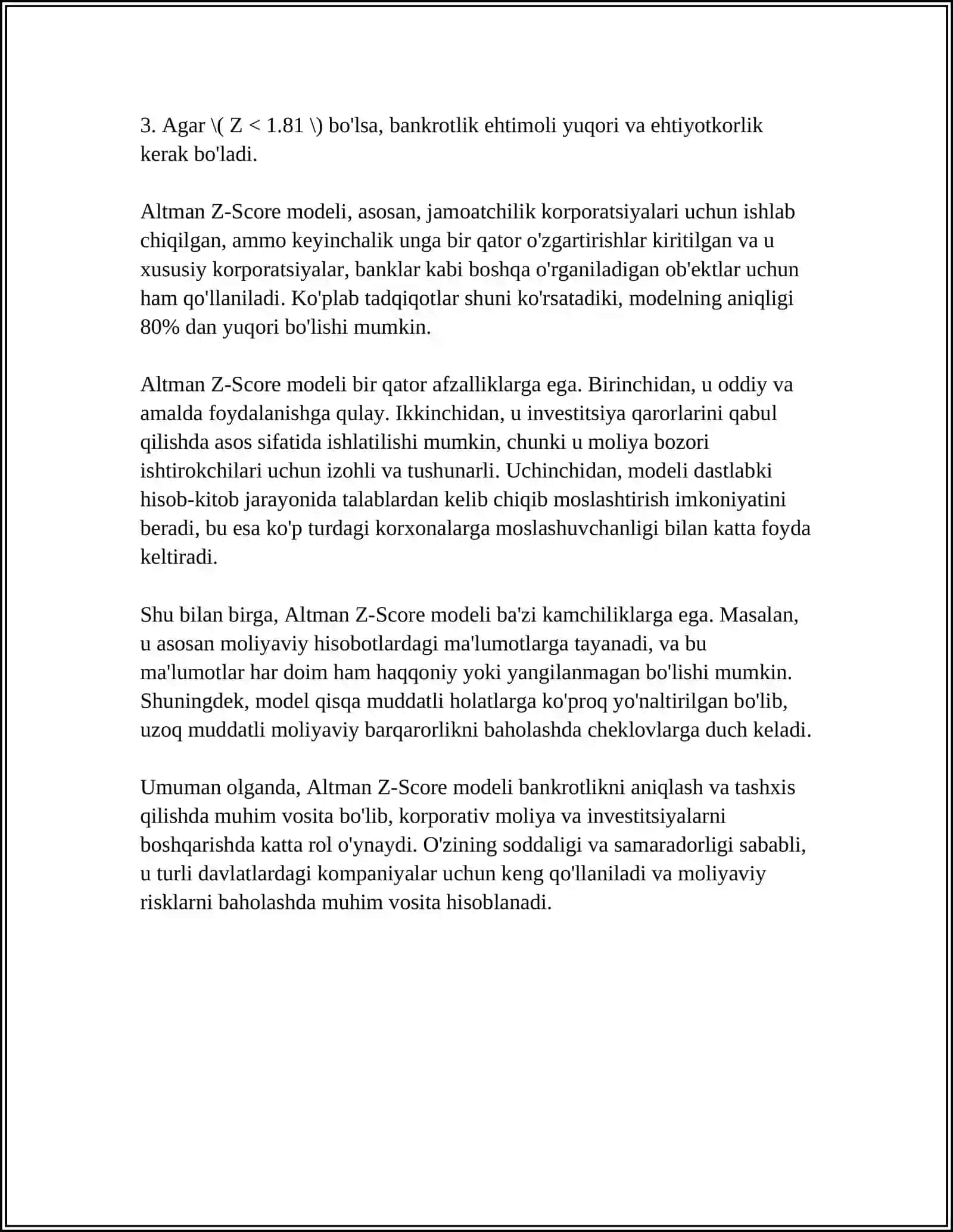 BANKROTLIKNI ANIQLASHNING TURLI MODELLARI 4