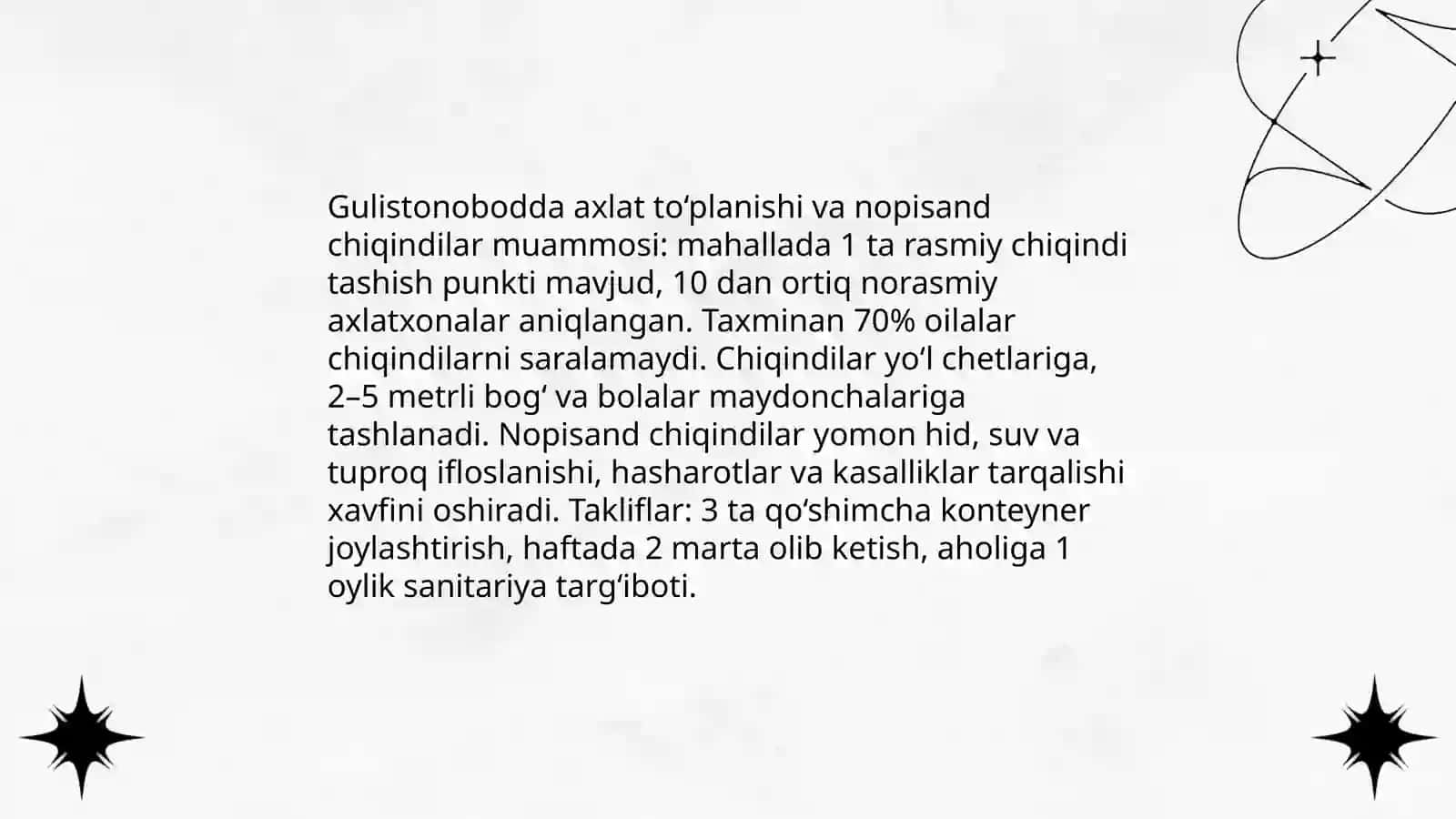 Mening yashash hududimdagi ekologik muammo 4