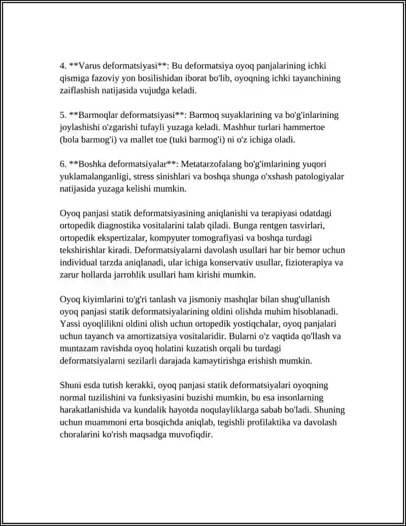 OYOQ PANJASI STATIK DEFORMATSIYASI 4