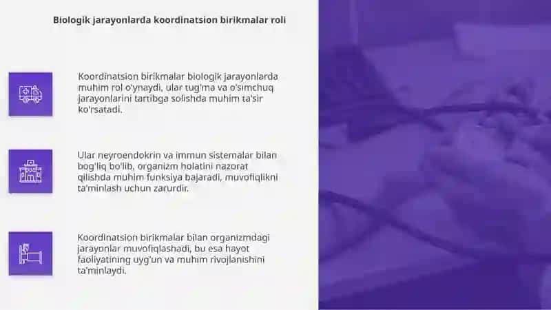 Koordinatsion birikmalarning biologik jarayonlardagi roli 4