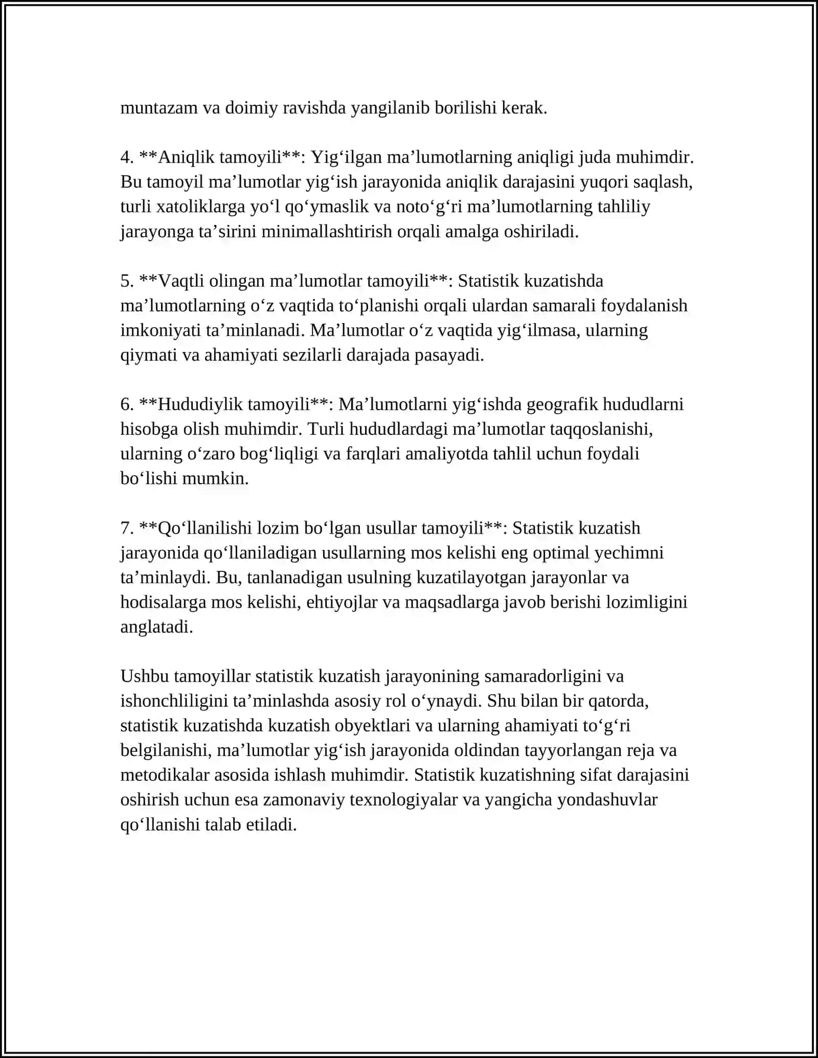 STATISTIK KUZATISH USLUBIYATI 4