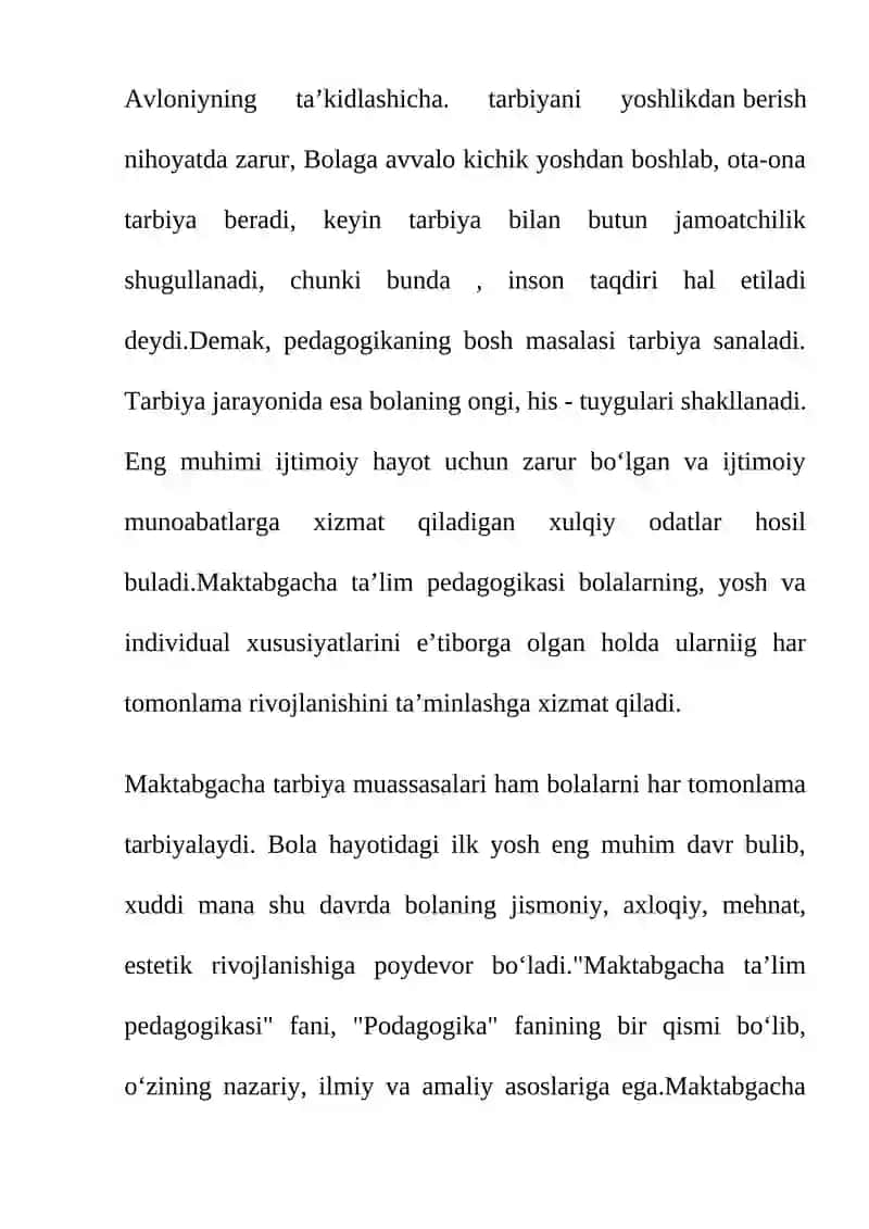 Maktabgacha Pedagogika Fanining Barkamol Inson Tarbiyasidagi O'rni 4
