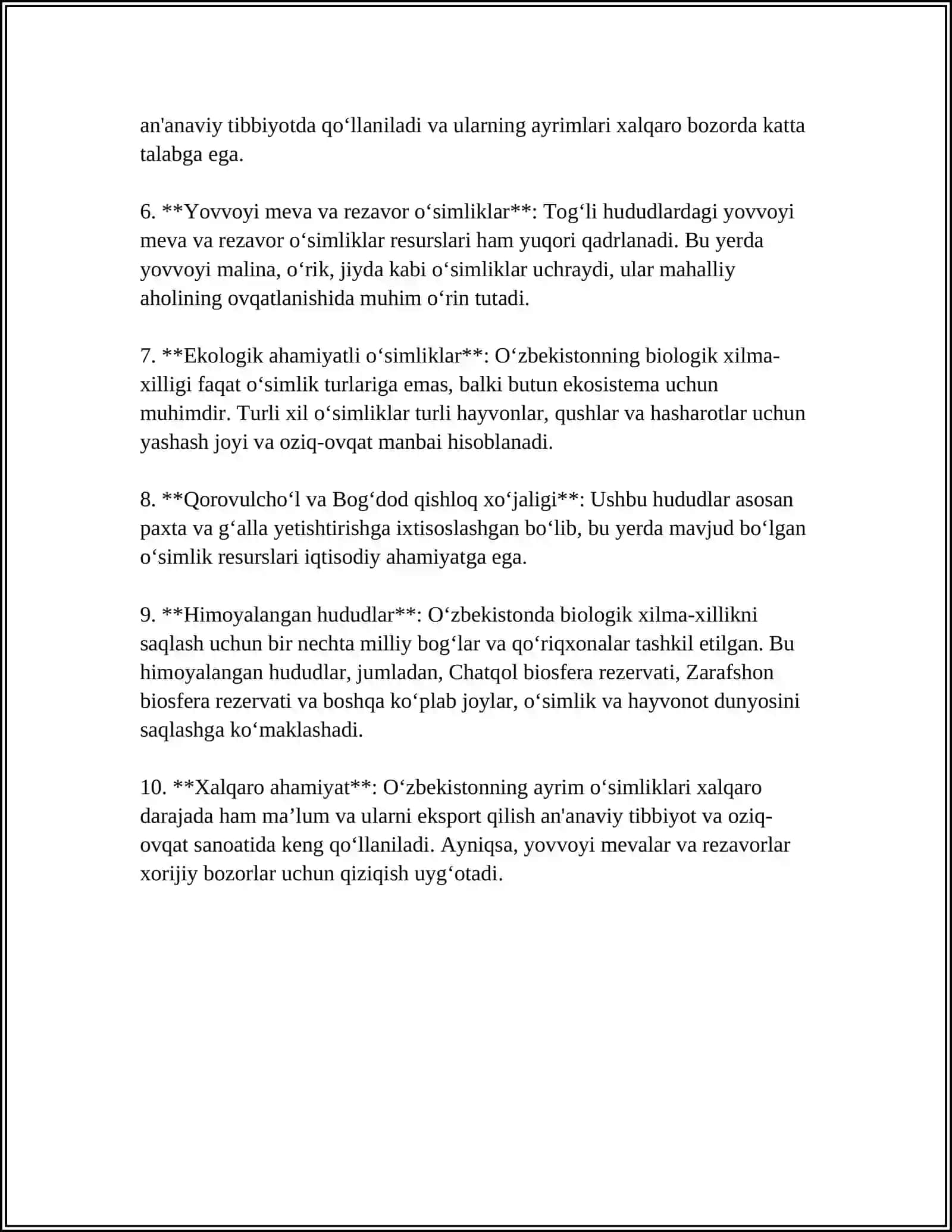 O'ZBEKISTONNING FLORA VA FAUNASI 4