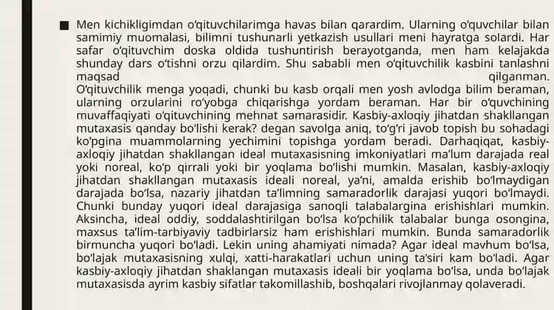 Men yoqtirgan kasb vakillarining faoliyati 4