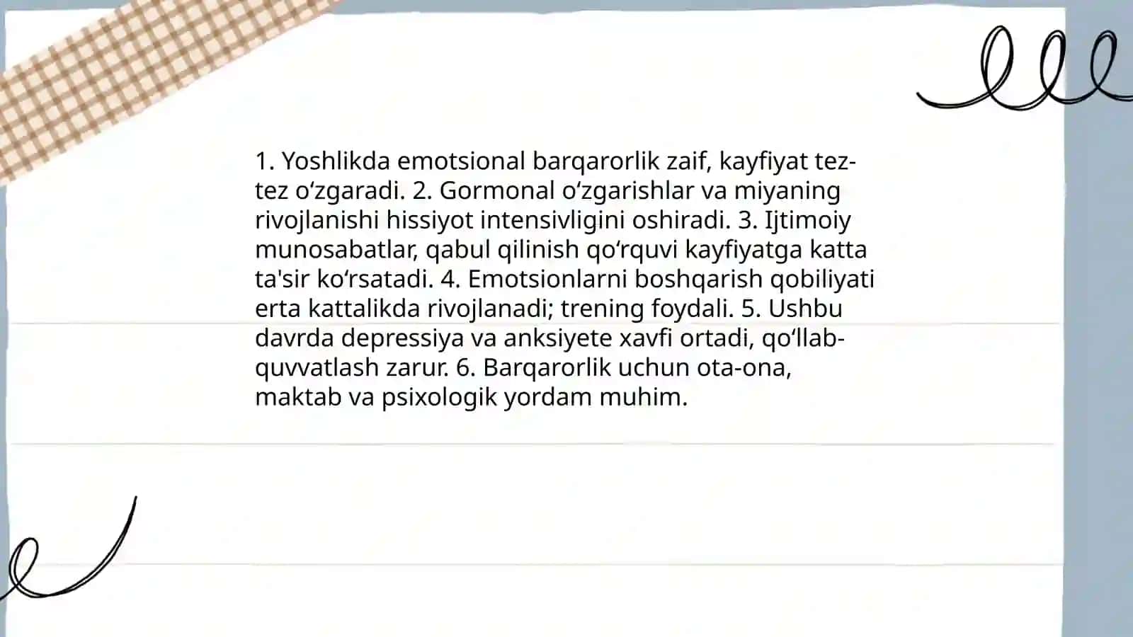 Yoshlik davrining psixologik xususiyatlari 4