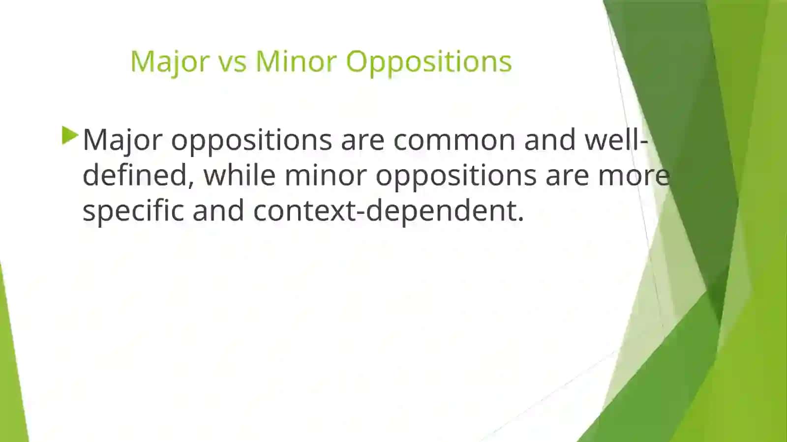 Minor types of lexical oppositions 4