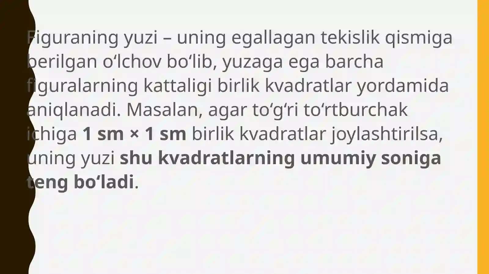 Figuralarning yuzi va uni o‘lchash usullari 4