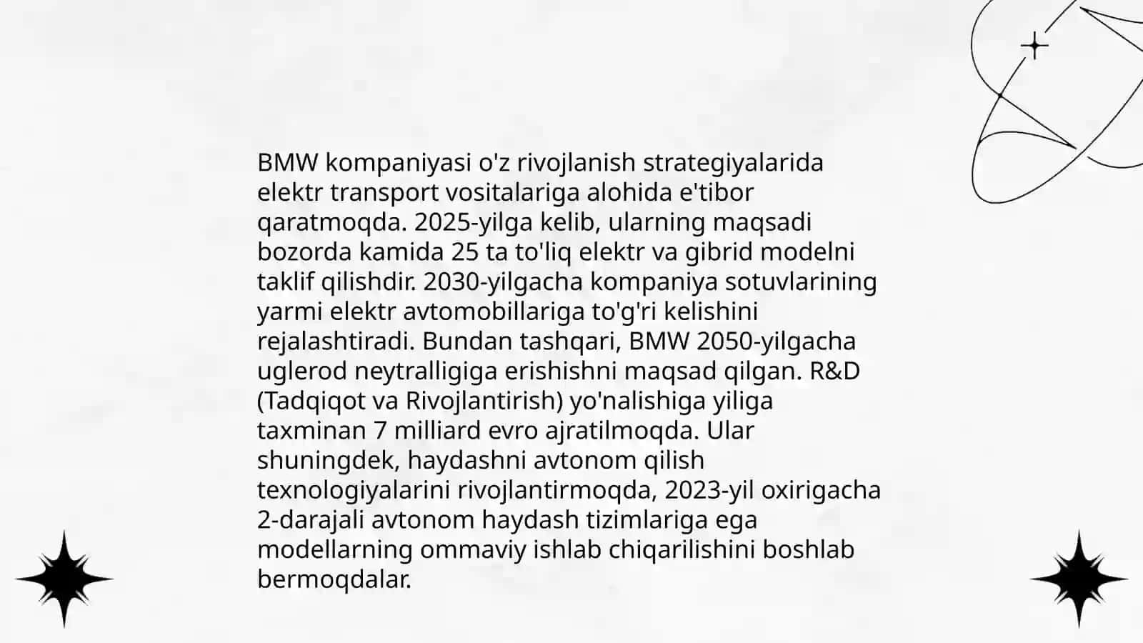 BMW kompanyasining bisnes faoliyati va yuksalishi 4