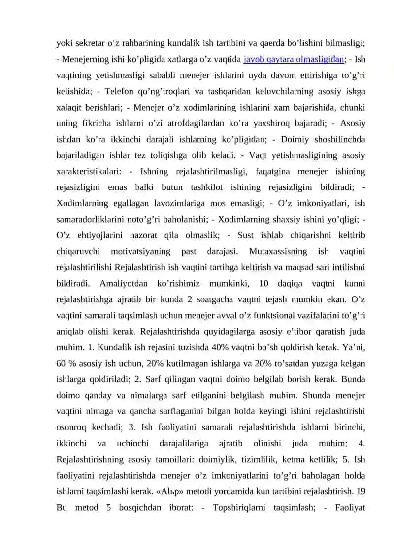 Taym-menejment toʼgʼrisida tushuncha 4