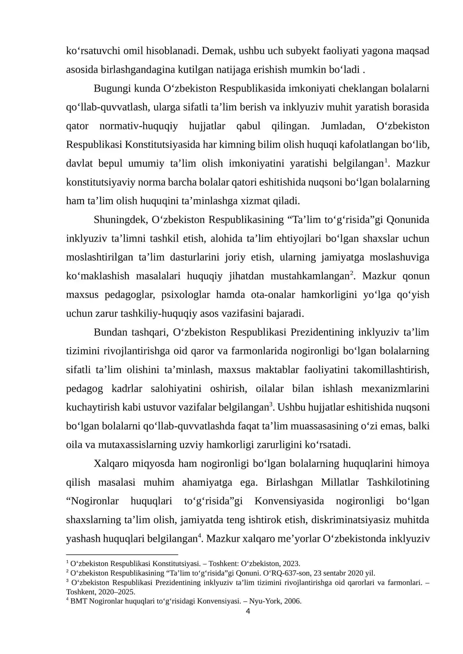 Eshitishida nuqsoni bo‘lgan bolalarni ta’lim-tarbiya jarayonida surdopedagog, psixolog va ota-onalarning hamkorlikdagi faoliyati 4