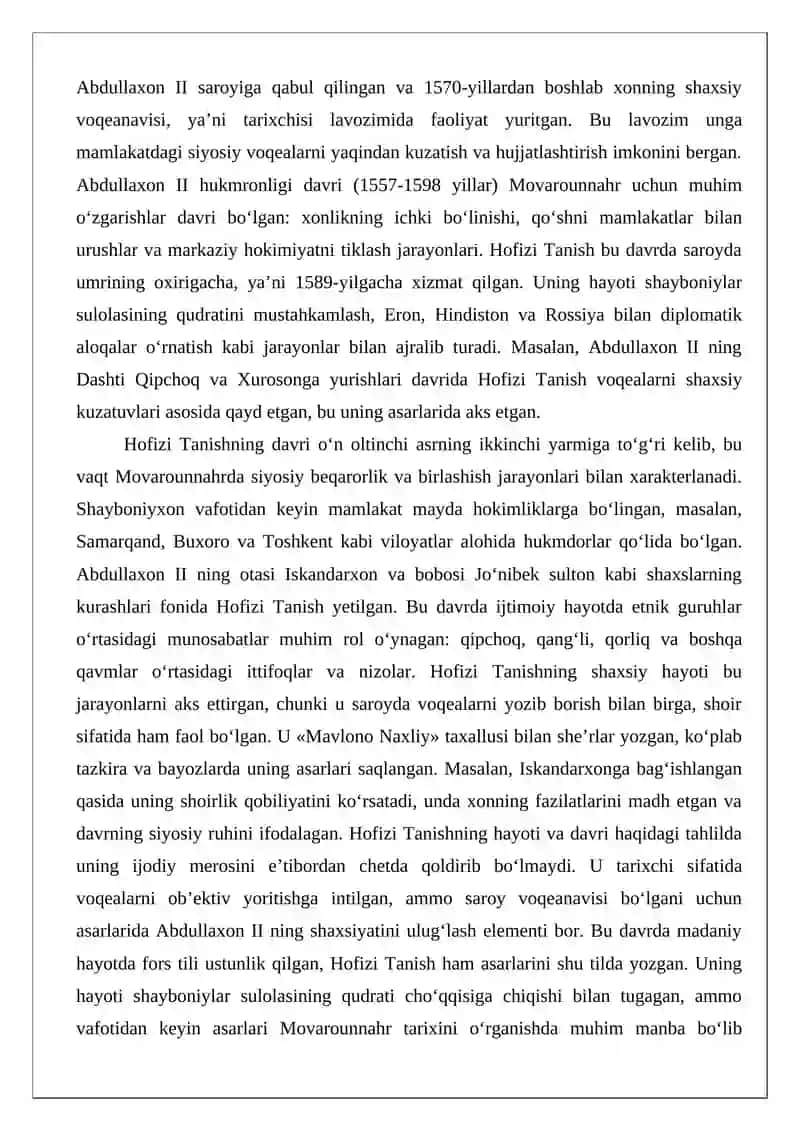 Asarlarida Vodiy Voqealarining Aks Etishi 4