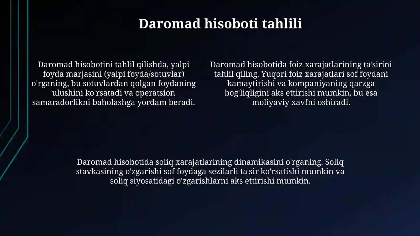 Moliyaviy natijalar varentabelliktahlili 4