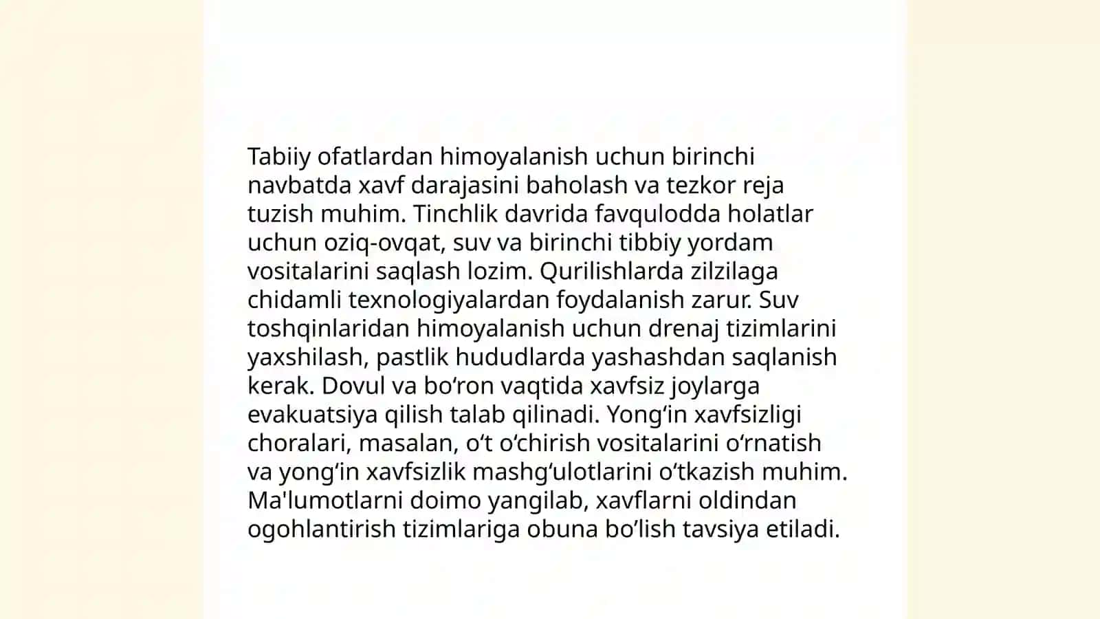 Xavfli vaziyatlarda nima qilish kerak 4