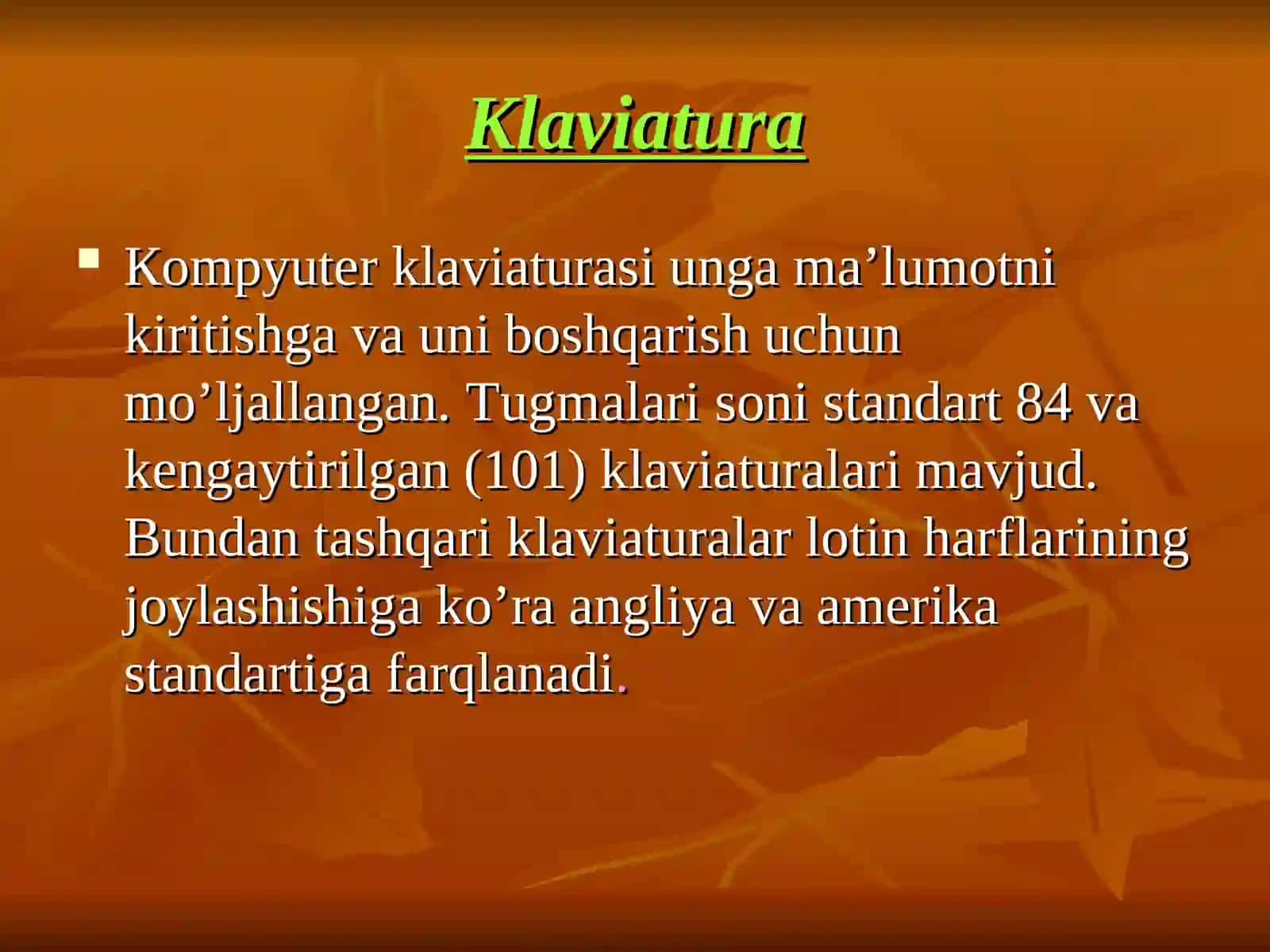 Shaxsiy kompiyuterlarning asosiy qurilmalari 4