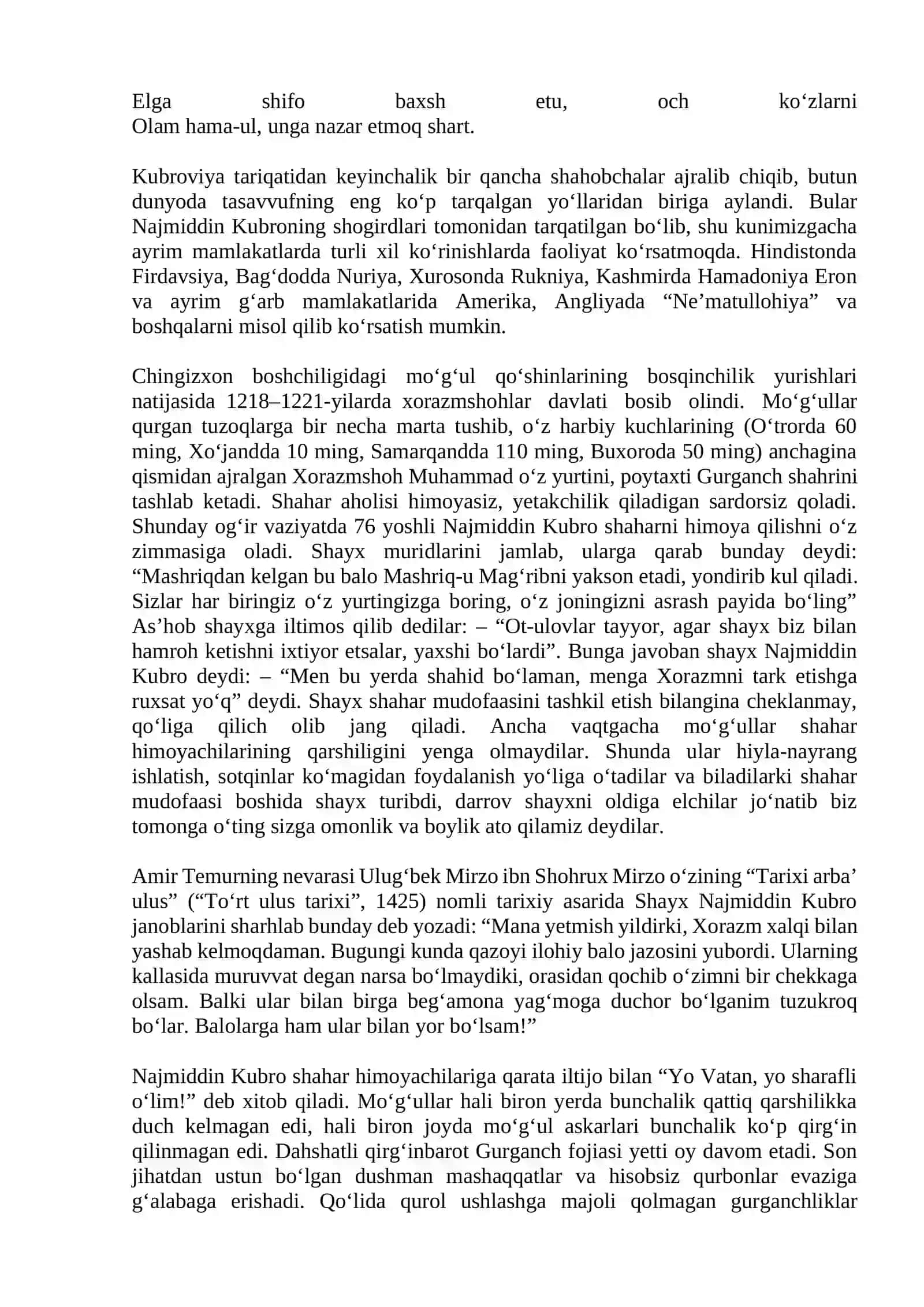 Najmiddin Kubro hayoti va ilmiy faoliyati 4