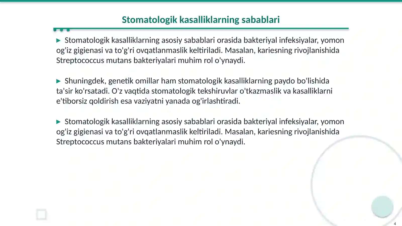 Stomatologiya oid kasalliklar 4