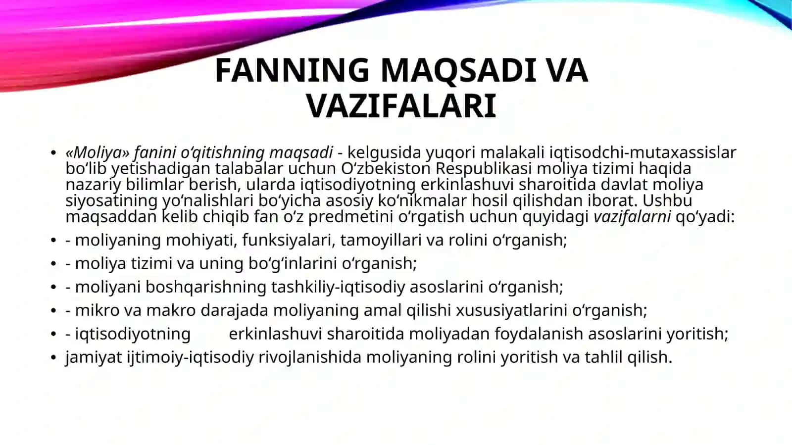 MOLIYANING MOHIYATI VAFUNKSIYALARI 4