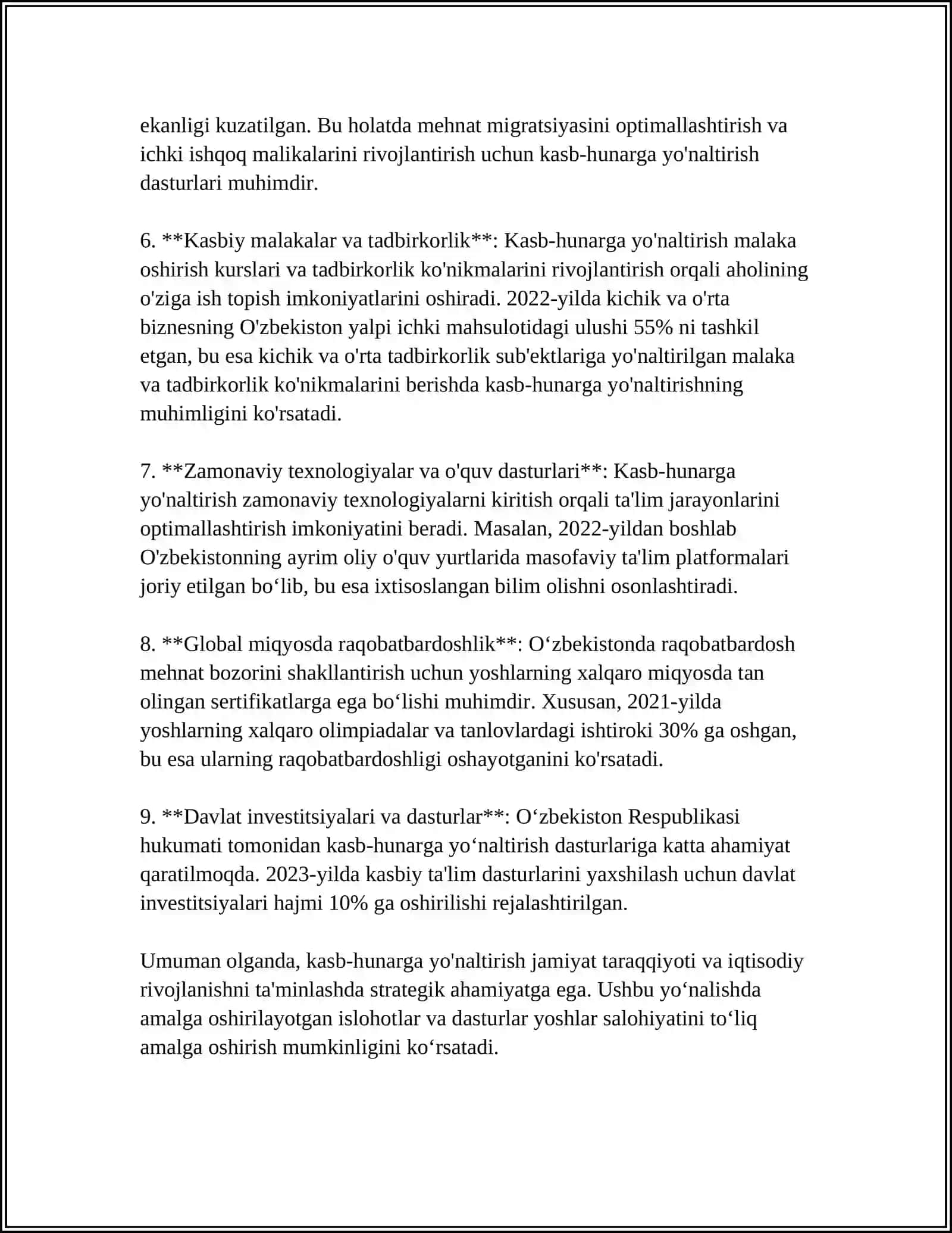 Referat: Kasb-hunarga yoʻnaltirish boʻyicha taʼlim muassasasi jamoasining faoliyati 4