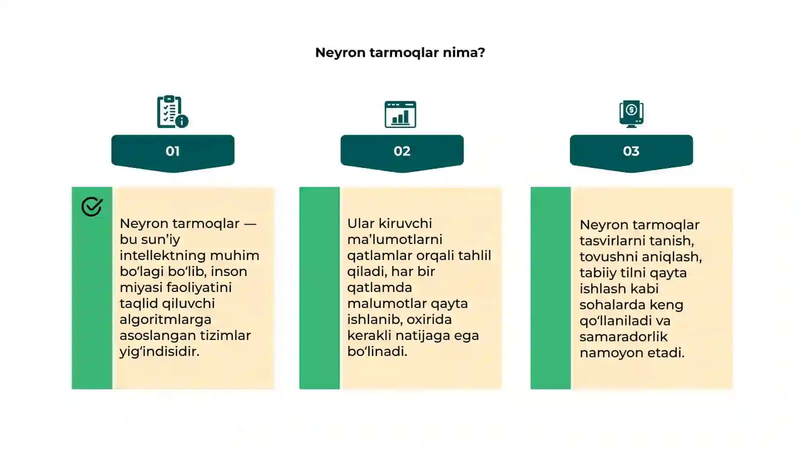 Sun'iy intellekt va neyron tarmoqlarning ishlash prinsipi 4