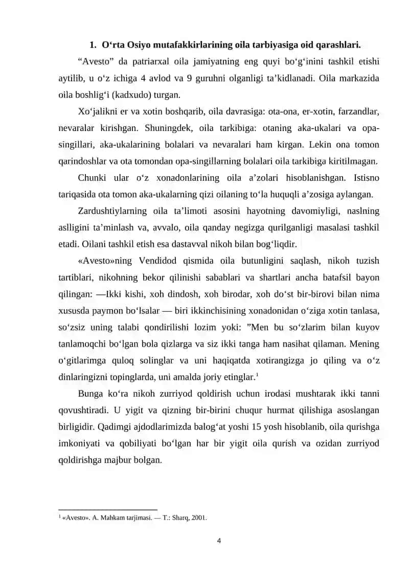 OILA PEDAGOGIKASI KURS ISHI 4