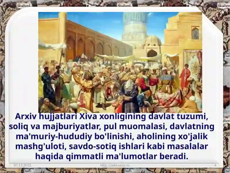 Xiva xonligi tarixi bo'yicha manbalar 4
