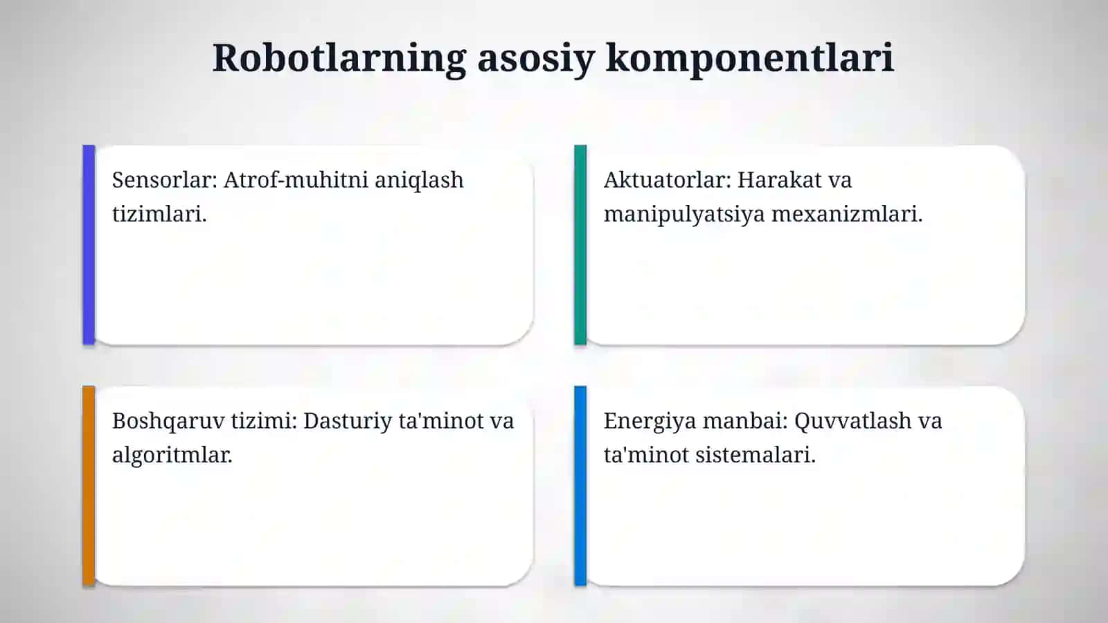 Robotlarni óziga xos jihatlari 4