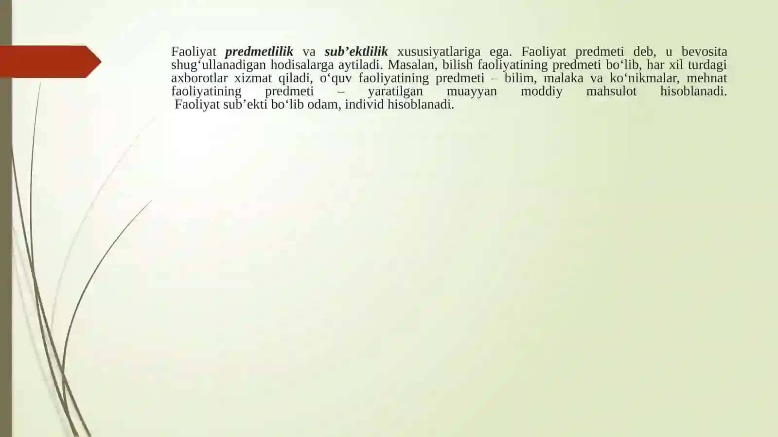 Faoliyatning psixologik tavsifi 4