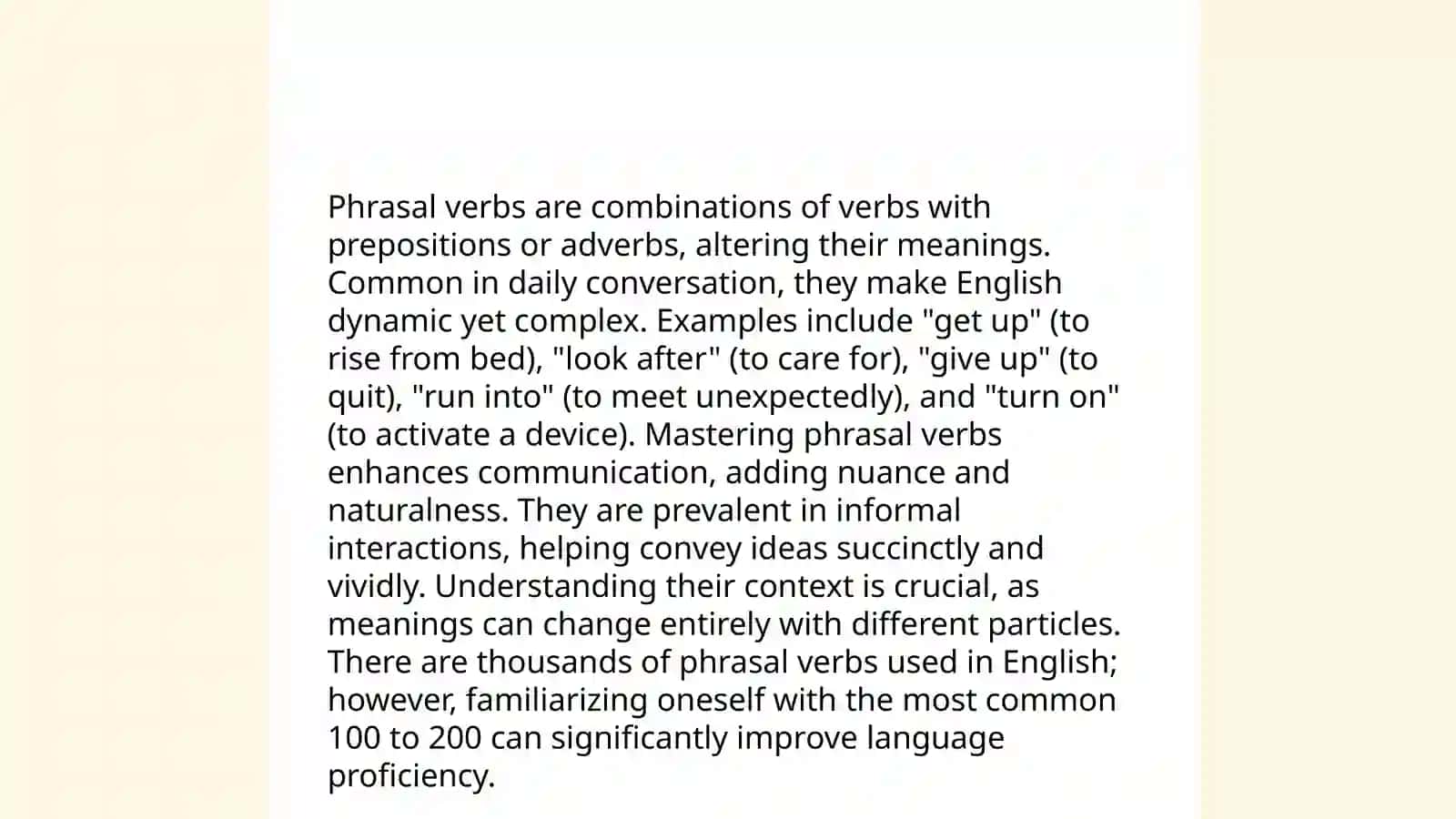 Phrasal verbs 4