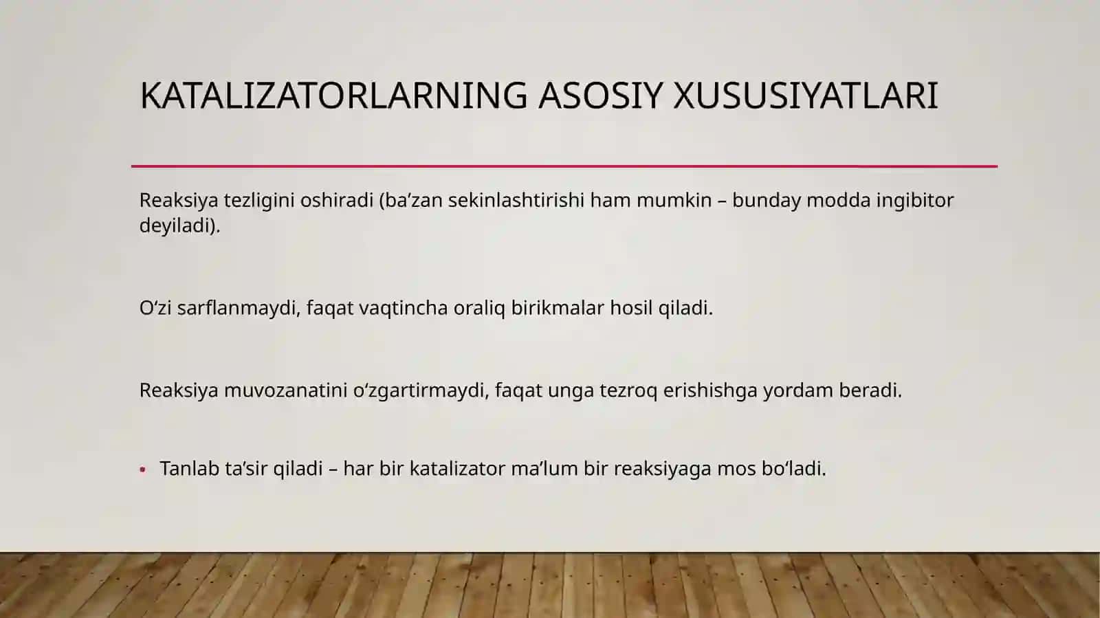 Katalizatorlar haqidagi ma'lumotlar 4