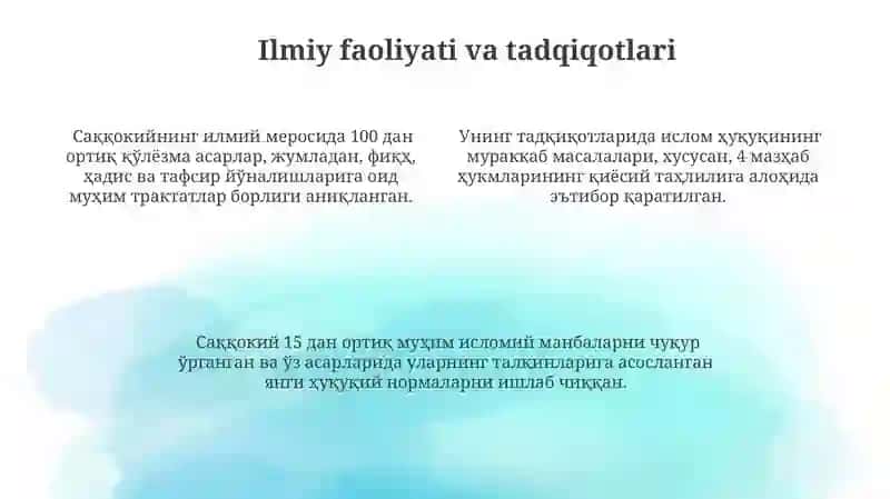 Sakkokiy hayoti va ijodi 4