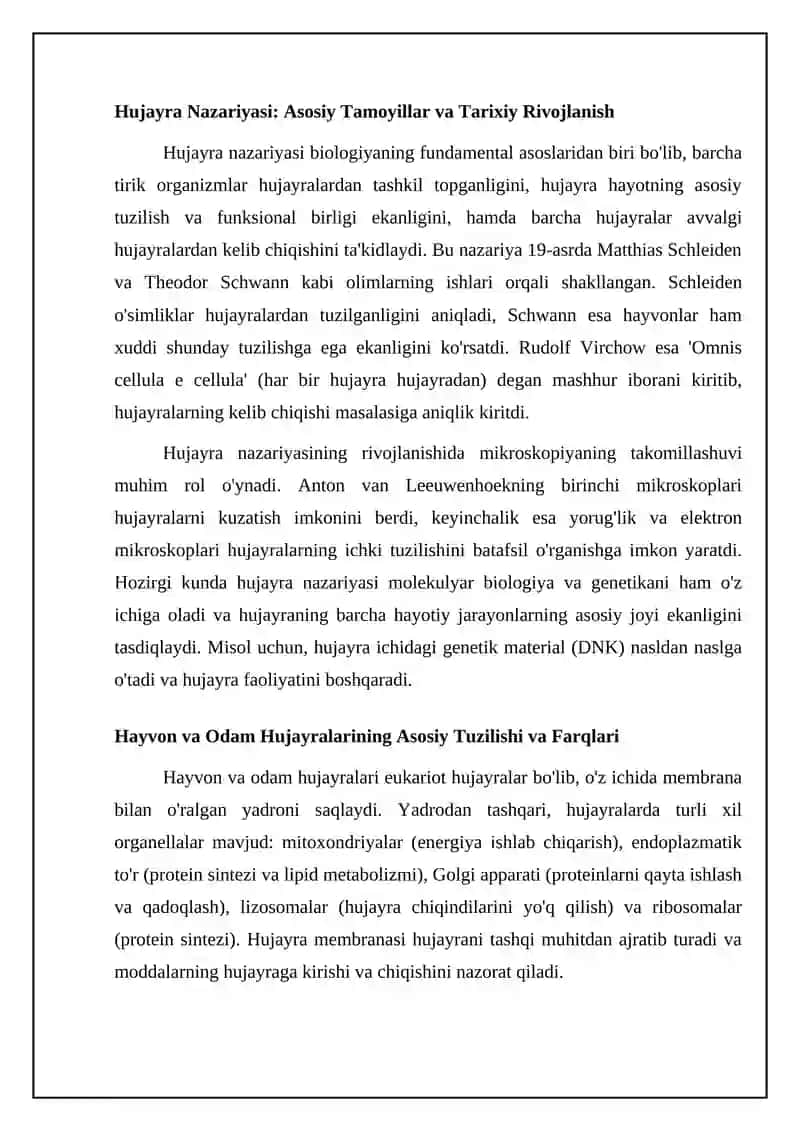 Hujayra tuzilishi va uning funksiyalari 4