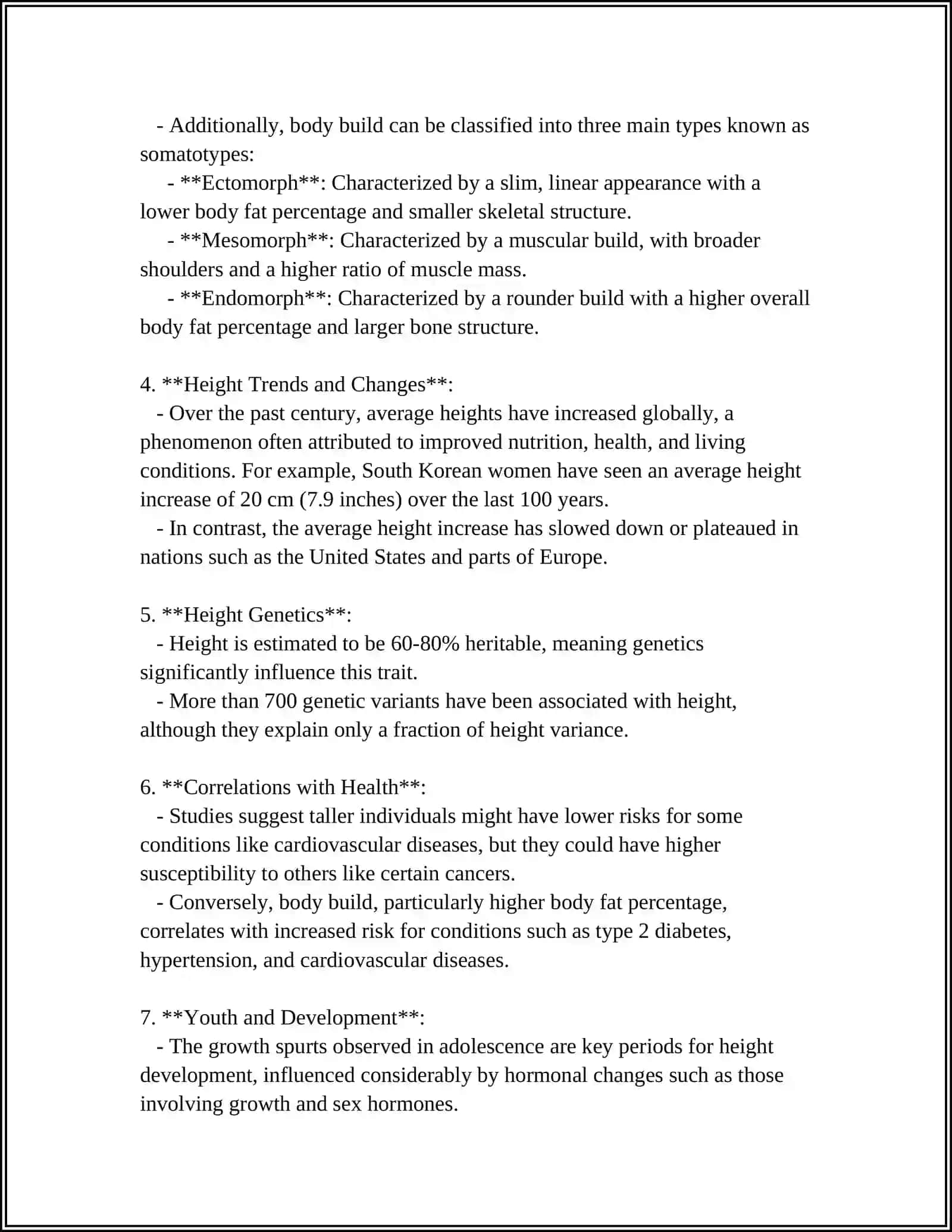 Height and Body Build Overview 4