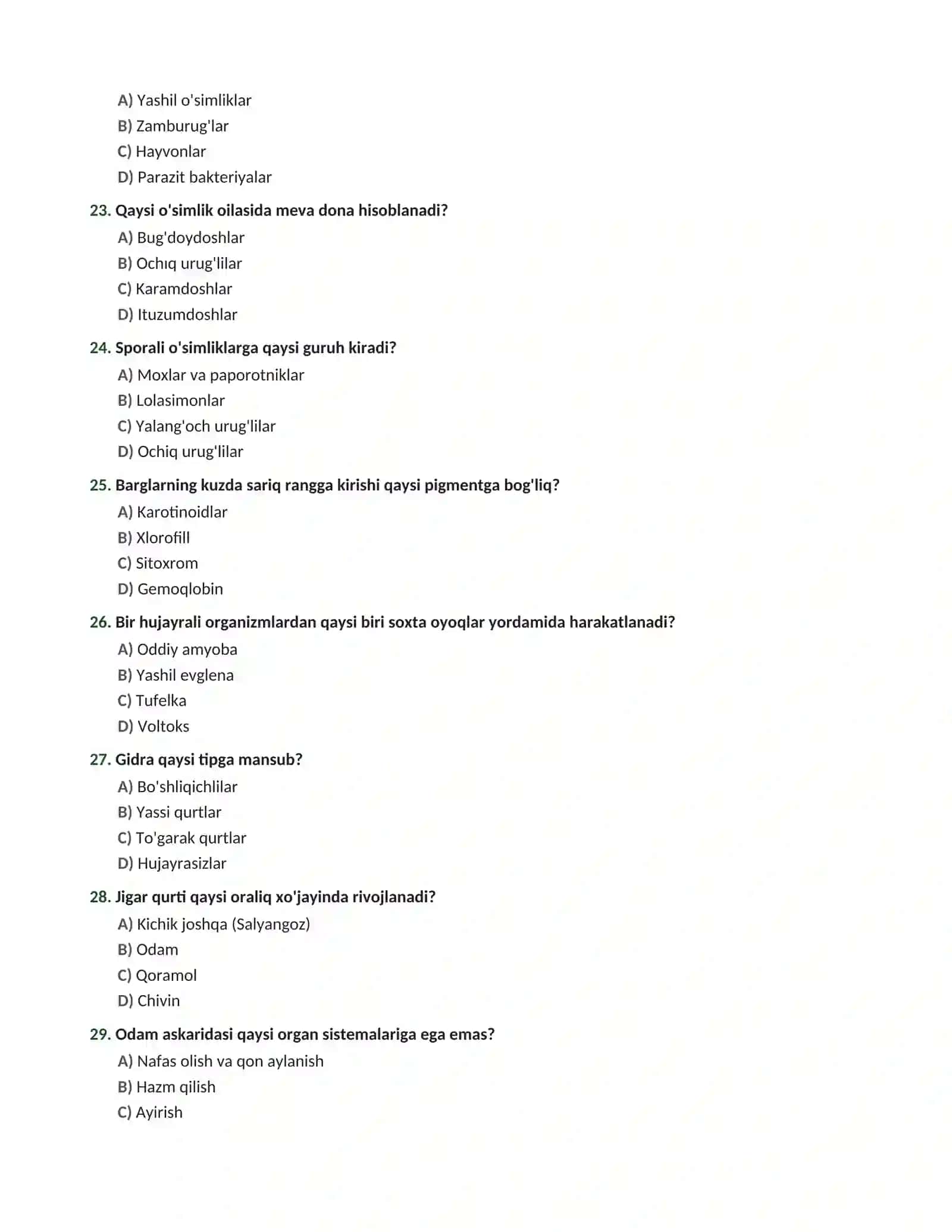 Biologiya_Аttestatsiya_100_Test_2026 test_va_javoblari 4