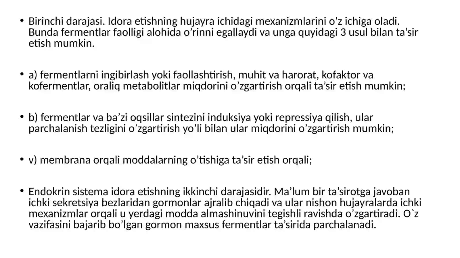 Energiya almashinuvining boshqarilishi 4