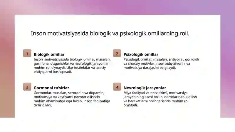 Mativatsiyaning psixologik nazariyalari 4