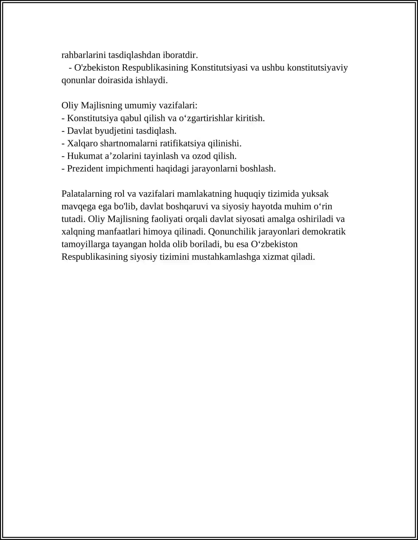 Oʻzbekiston Respublikasi Oliy Majlisi 4