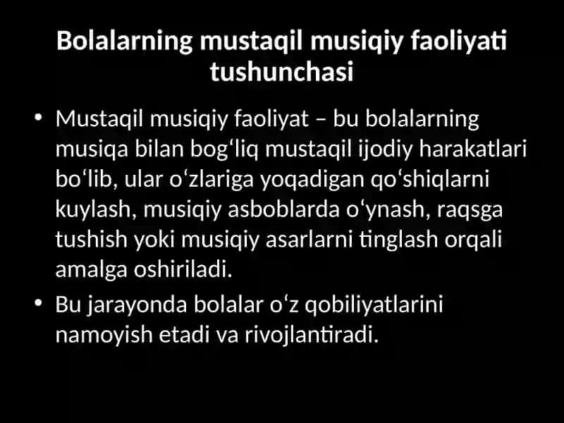 Bolalarning mustaqil musiqiy faoliyati 4