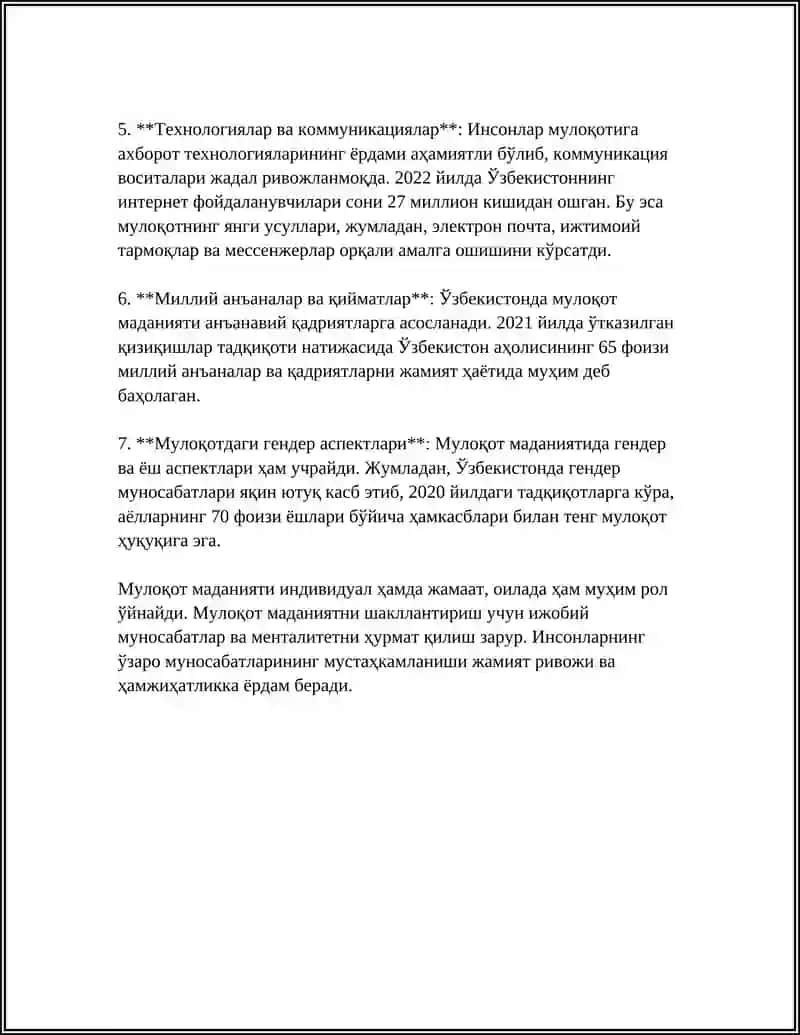 REFERAT Mavzu: ODOB AXLOQ 4