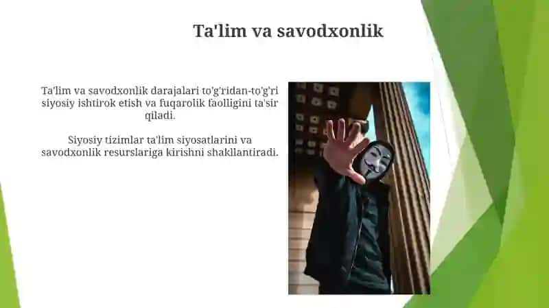 Siyosiy va madaniy muhitlar 4