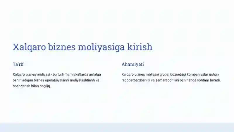 Xalqaro biznes moliyasi 4