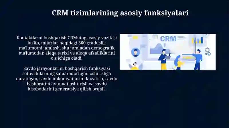 CRM tizimlari va mijozlar bilan ishlashda ularning roʻli 4