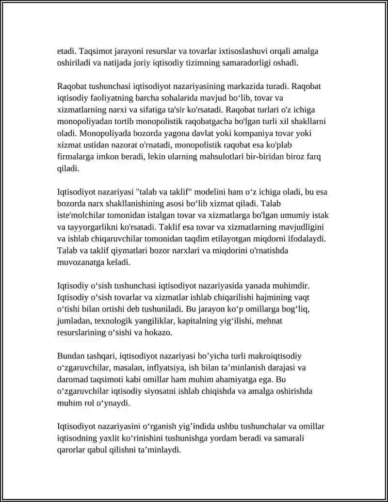 IQTISODIYOT NAZARIYASI 4