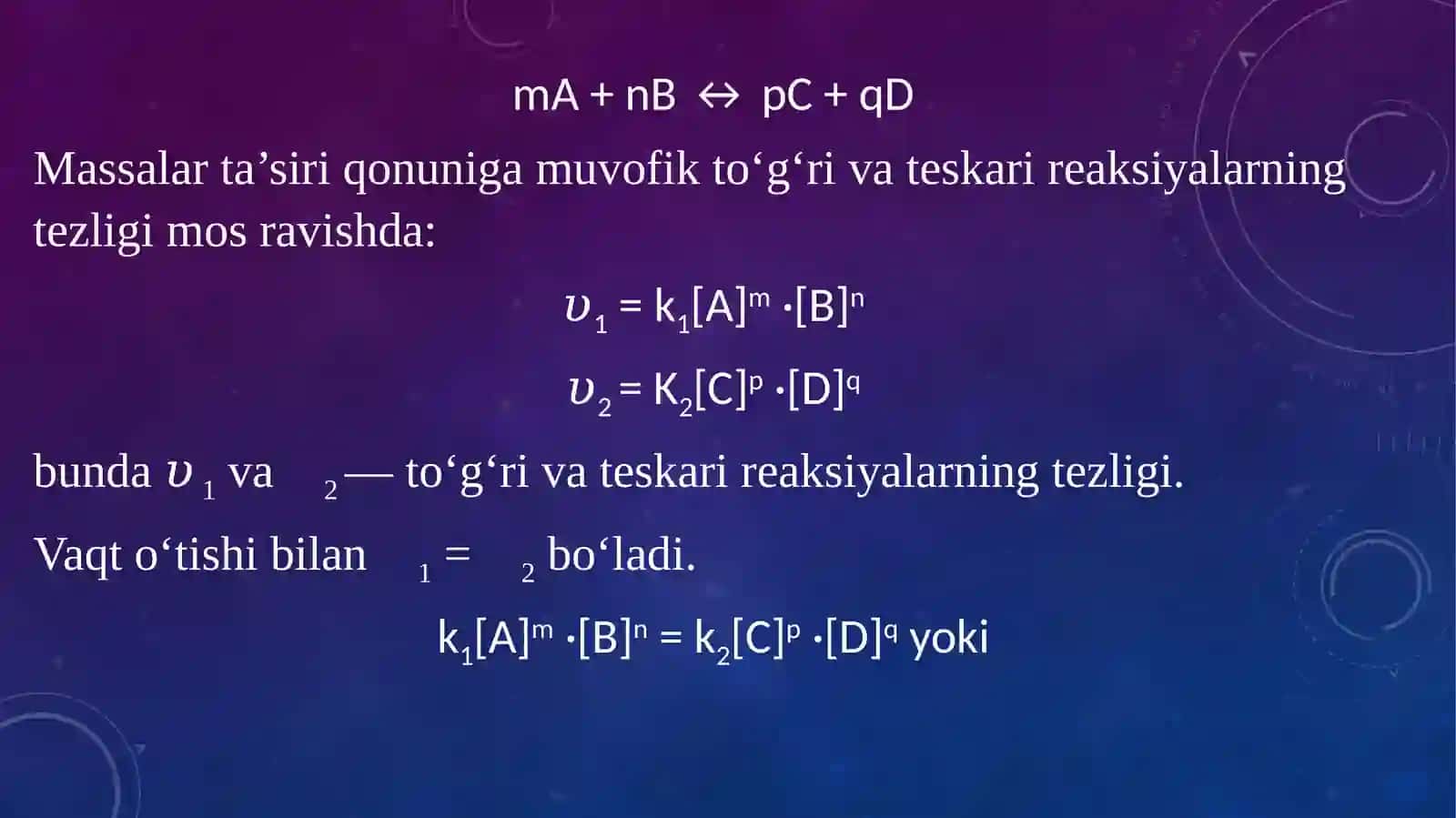 Kimyoviy muvozanatning va uning asosiy turlari 4