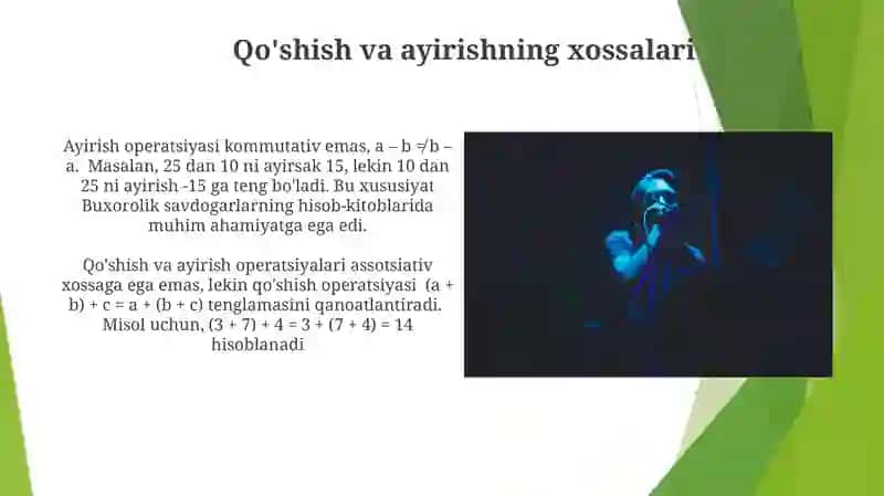 Nomanfiy butun sonlar ustida arifmetik amallar bajarishning ogʻzaki usullari 4