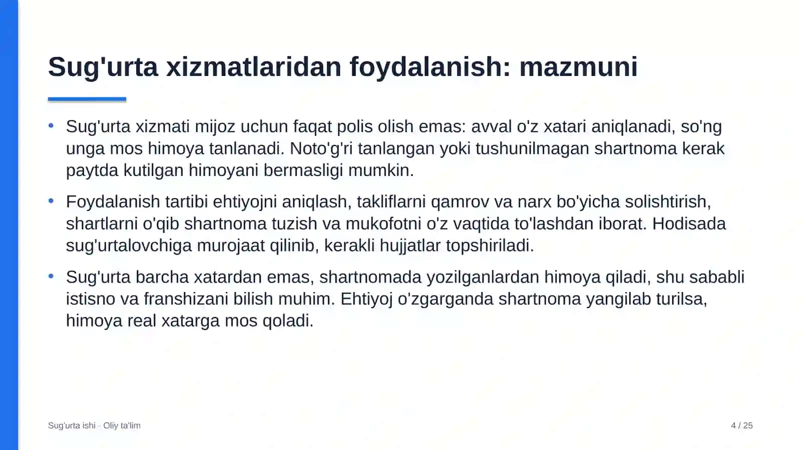 Agrokimyo xizmatida sug'urta xizmatlaridan foydalanish 4