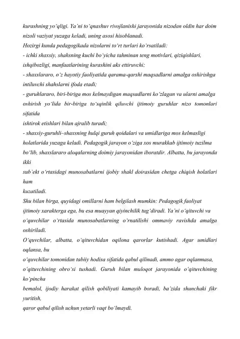 Pedagogik konflikt(nizo)larning turlari 4