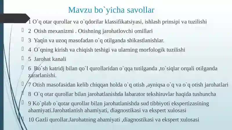 Oʻq otar quroldan jarohatlanish mexanizmi 4