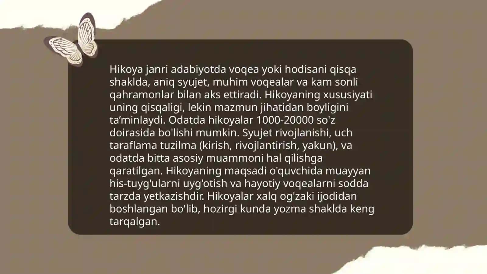 Matn turlari: tasviriy,hikoya, muhokama 4
